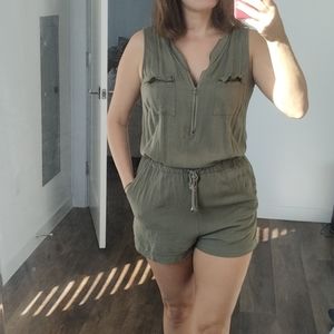 Army green romper